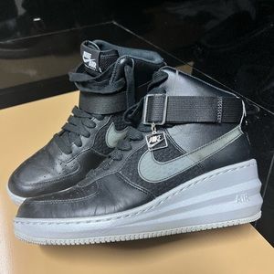Nike Air Force 1 Lunar Womens Shoes Size 7 Black/Grey High Top Wedge Sneakers